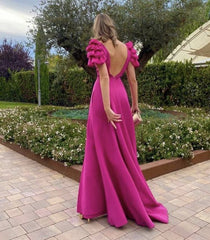 Fashion Prom Dresses Long Sexy Leg Split Satin Gala Formal Dress