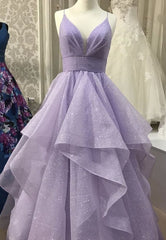 Sparkly Ruffled Tulle Prom Press Long,Event Dresses Elegant