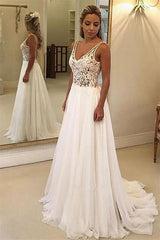 Charming V-Neck Sleeveless Appliques A-Line Floor-Length Prom Dresses